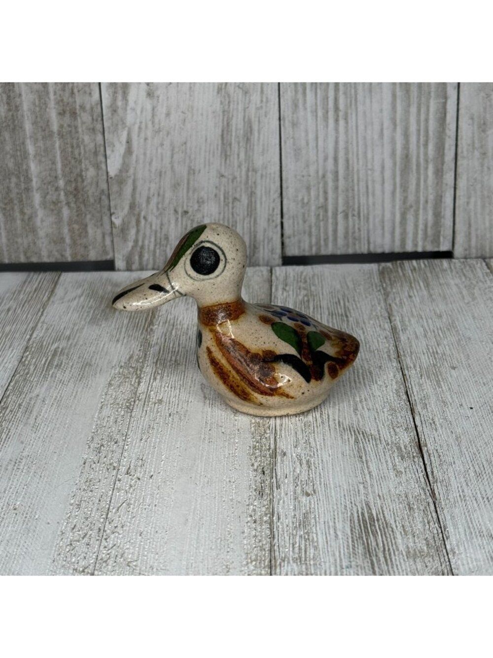 Vintage Tonala Handpainted Mexican Folk Art Pottery Duck Figurine by  Jorge Wilm